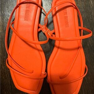 Steve Madden Women's LYNLEY Red Strappy Square Toe Sandals